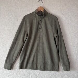 Tommy Bahama Sweatshirt Mens Green 1/4 Zip Pullover Sweater Snap Casual Lounge